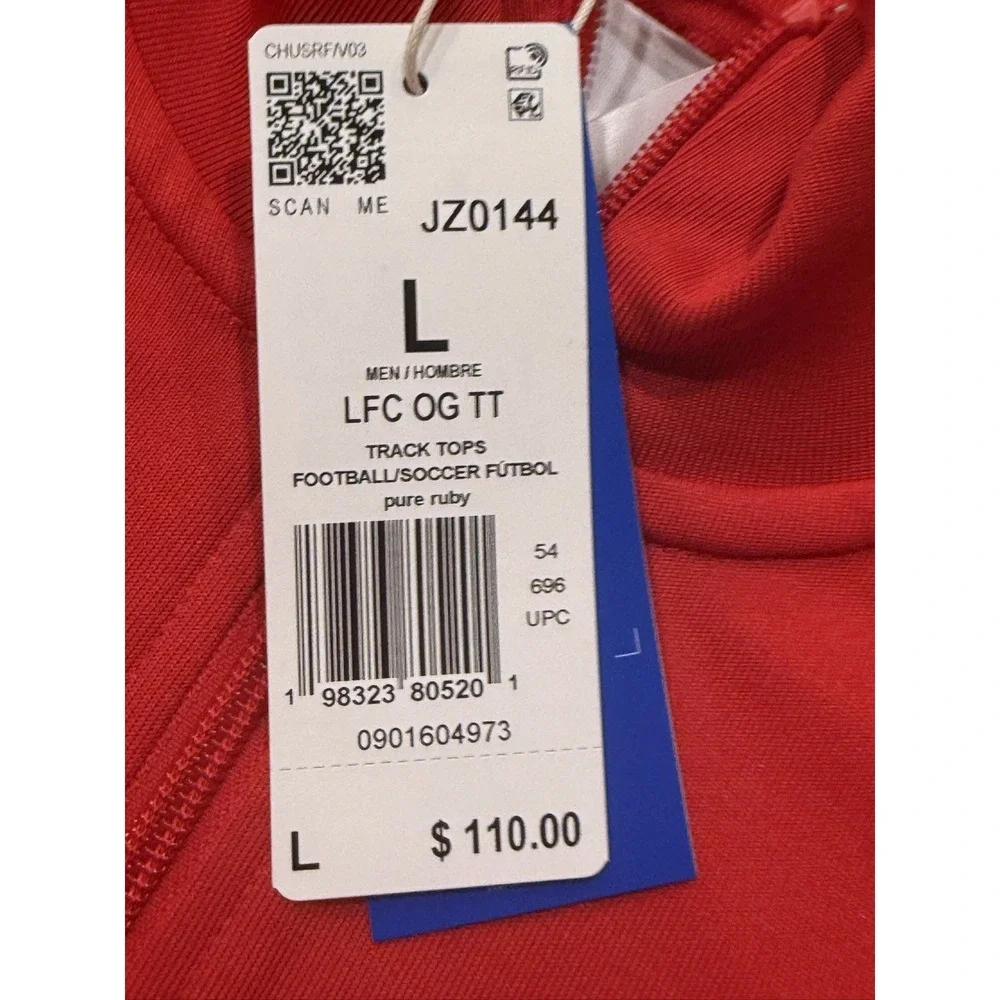 Adidas Liverpool FC OG Track Jacket Men's L Pure Ruby JZ0144